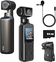 4K Body Camera with Microphone, 270° Rotation, 64GB