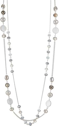 Layered Crystal Beaded Long Necklace for Women