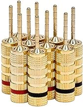 Gold Plated Speaker Pin Plugs, 5 Pairs