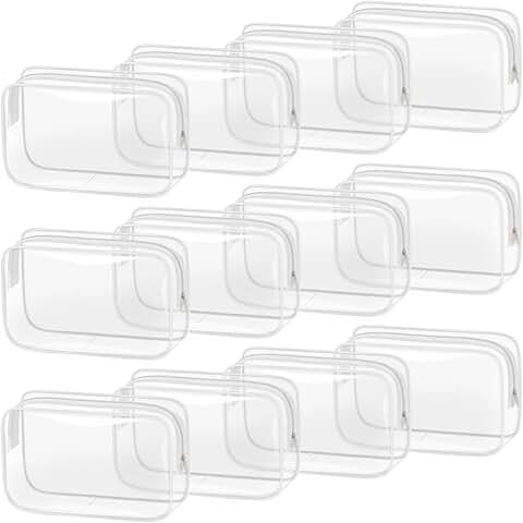 12-Piece Clear Makeup Bag Set for Travel and Storage