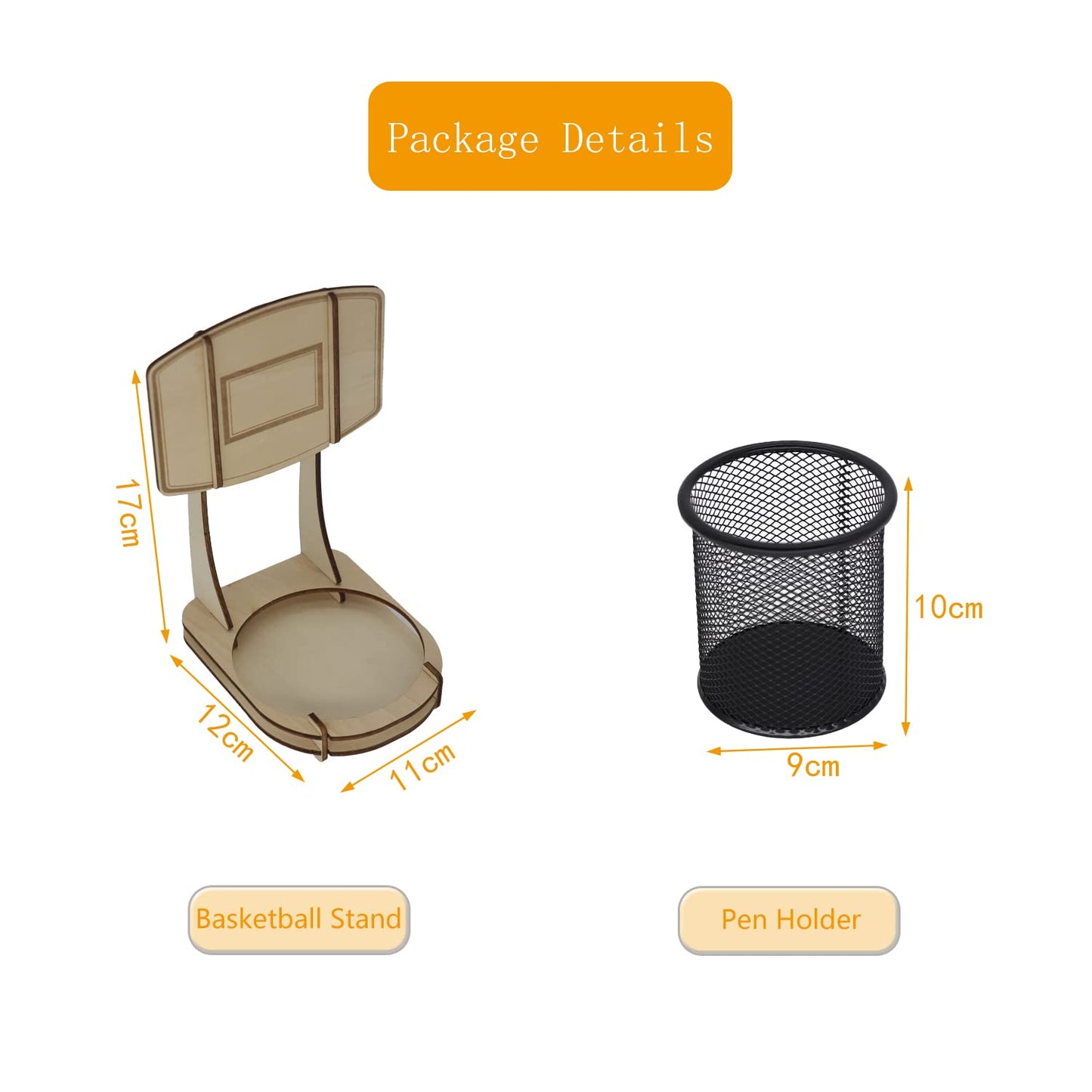 Creative Wooden Basketball Pencil Holder for Desk or Home