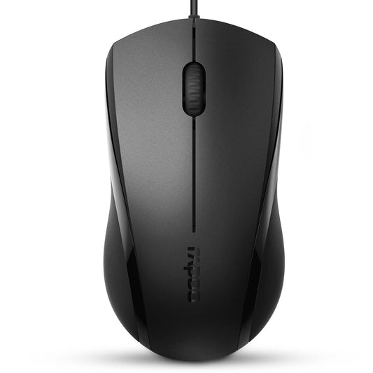Silent wired optical mouse with 1000 DPI and 5ft cord