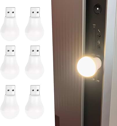 Six-pack USB LED Night Lights for Home and Travel
