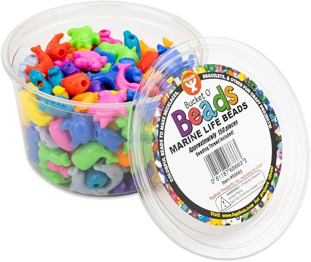 Colorful Marine Animal Beads for Kids Craft, 150 pcs