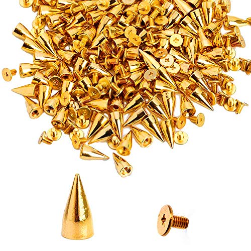 Gold Spike Studs 30 Sets 13MM Metal Screw Backs