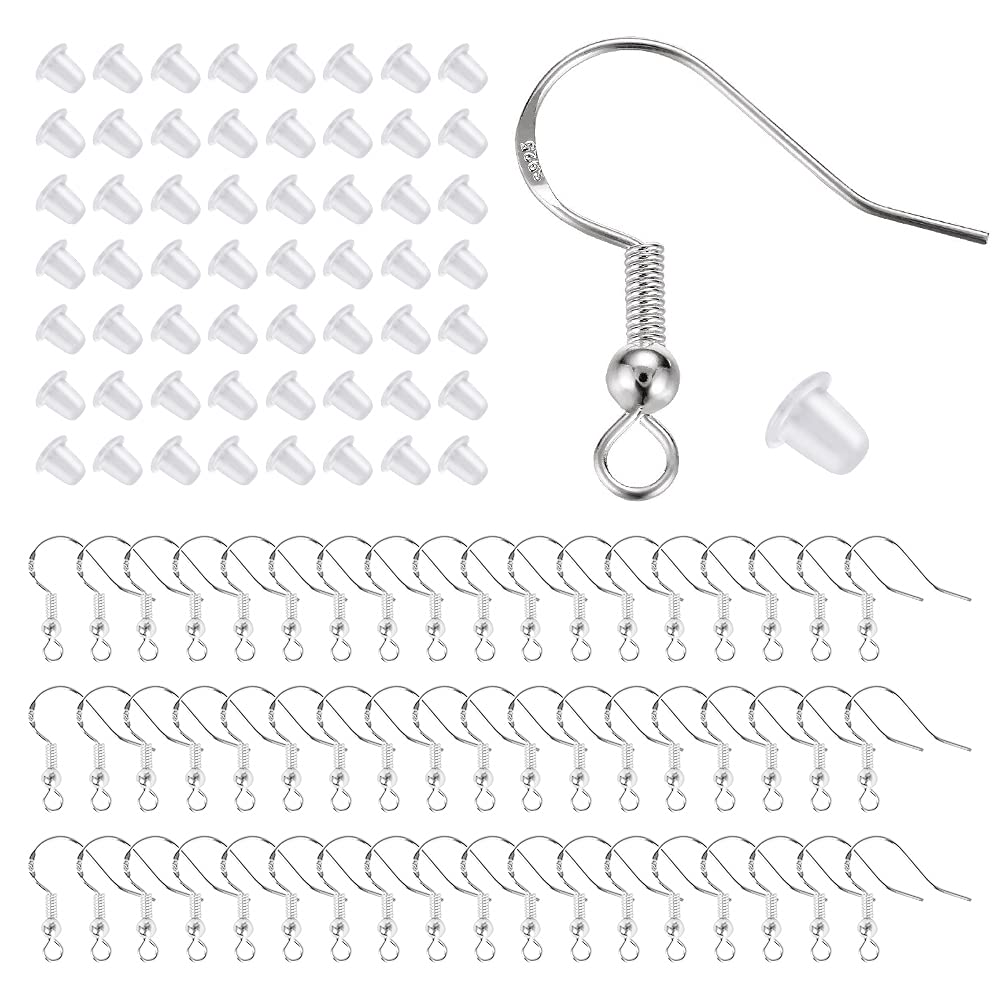 Sterling Silver Earring Hooks and Backs for Jewelry Making