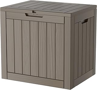 35-Gallon Lockable Resin Deck Box for Outdoor Storage