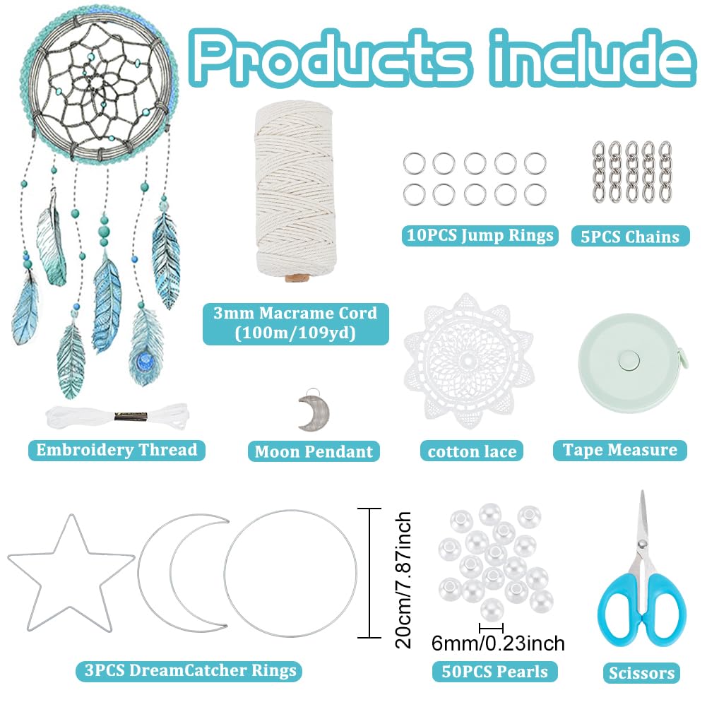 Starry Dreams Macrame Kit for Wall Art, 3 Pieces