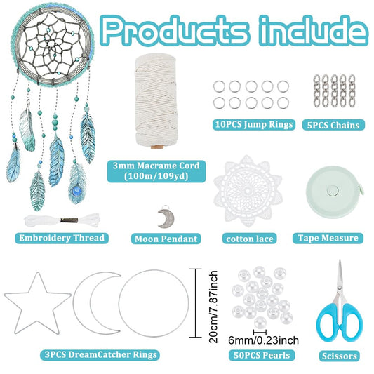 Starry Dreams Macrame Kit for Wall Art, 3 Pieces
