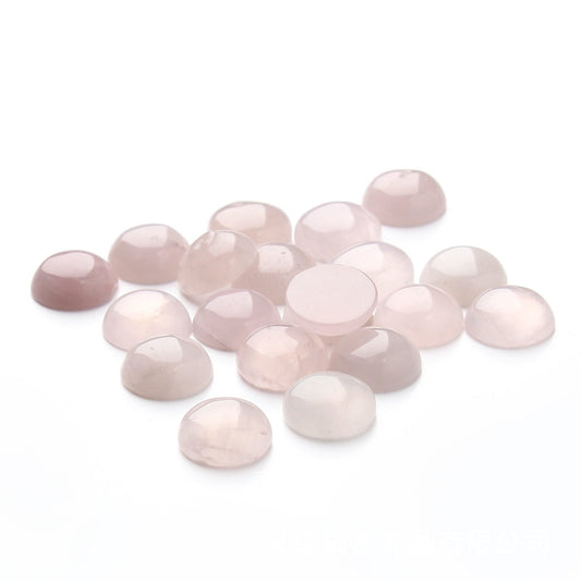 20PCS Rose Quartz Flat-Back Cabochons for Jewelry Making