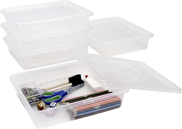 Deep Storage Trays, 5-Pack, Clear
