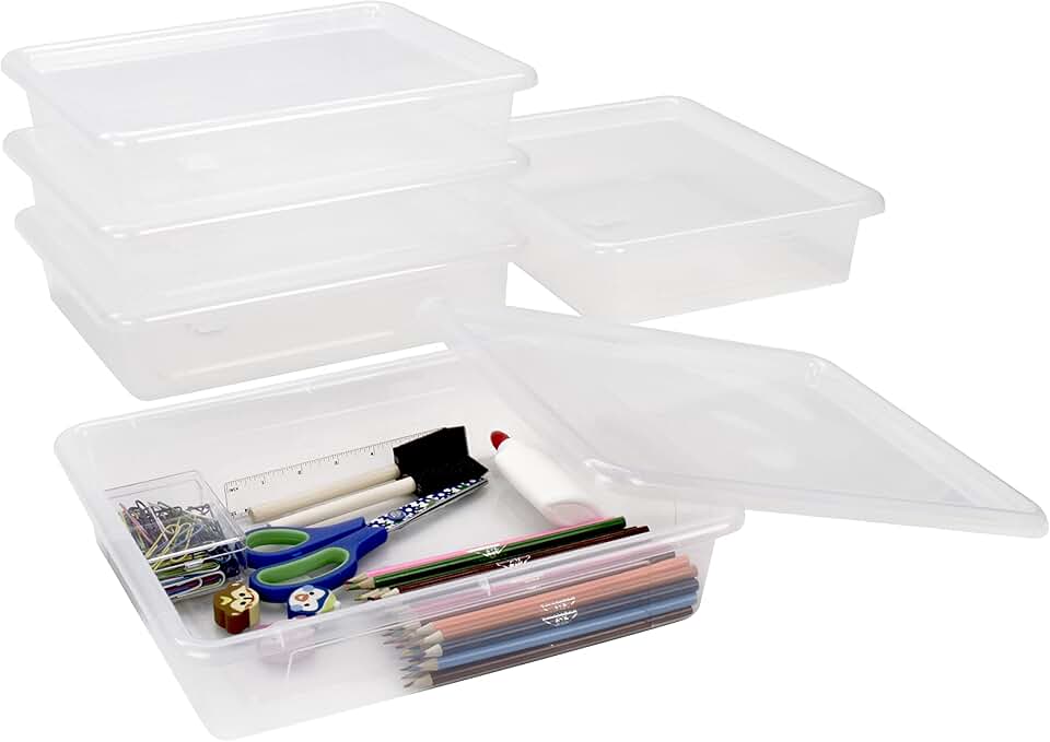 Deep Storage Trays, 5-Pack, Clear