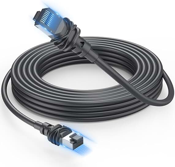 150ft Waterproof Outdoor Network Cable for Stable RJ45 Connection