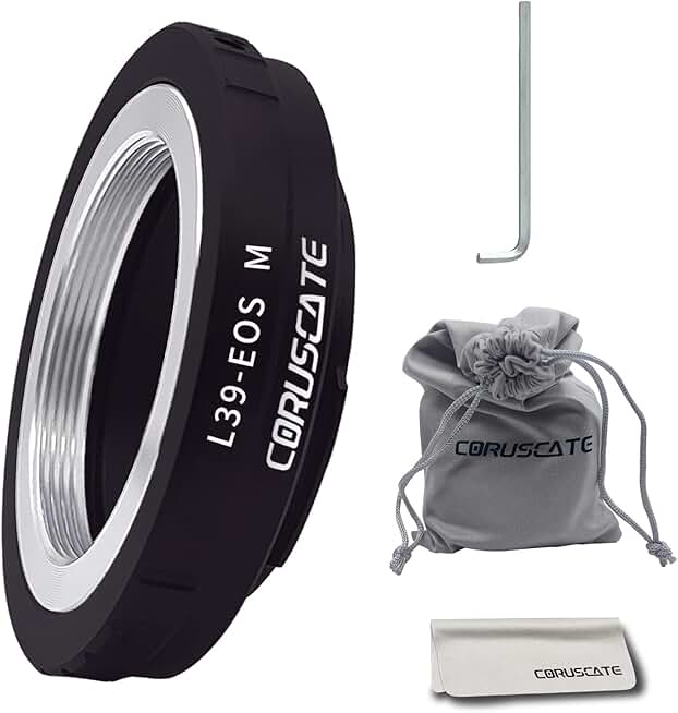 L39 to EOS M Lens Mount Adapter with Cleaning Cloth