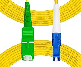 10ft Single Mode Fiber Patch Cable, OS2 LC to SC, 5 Pack