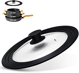 Set of two heat-resistant silicone lids for various pot sizes