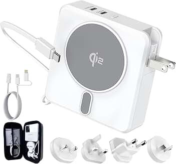 10,000mAh 4-in-1 Wireless Magnetic Power Bank with Travel Case