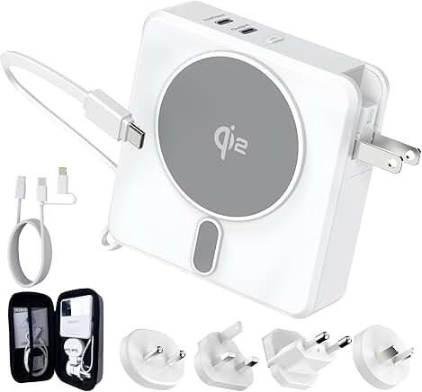 10,000mAh 4-in-1 Wireless Magnetic Power Bank with Travel Case