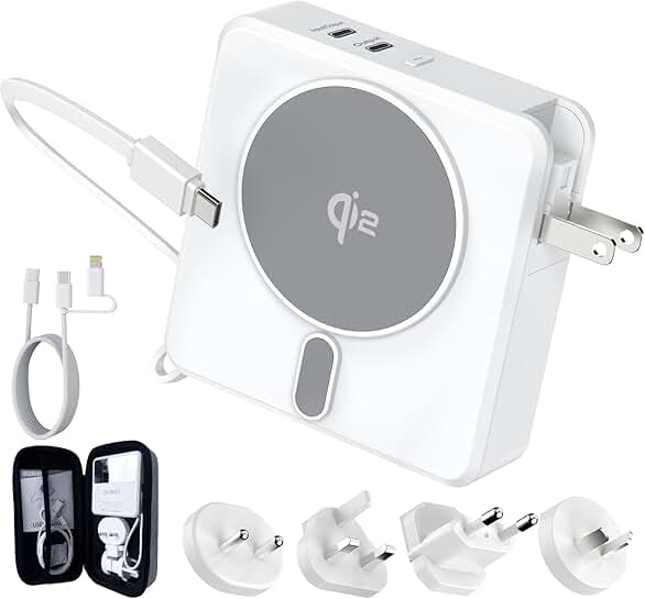 10,000mAh 4-in-1 Wireless Magnetic Power Bank with Travel Case