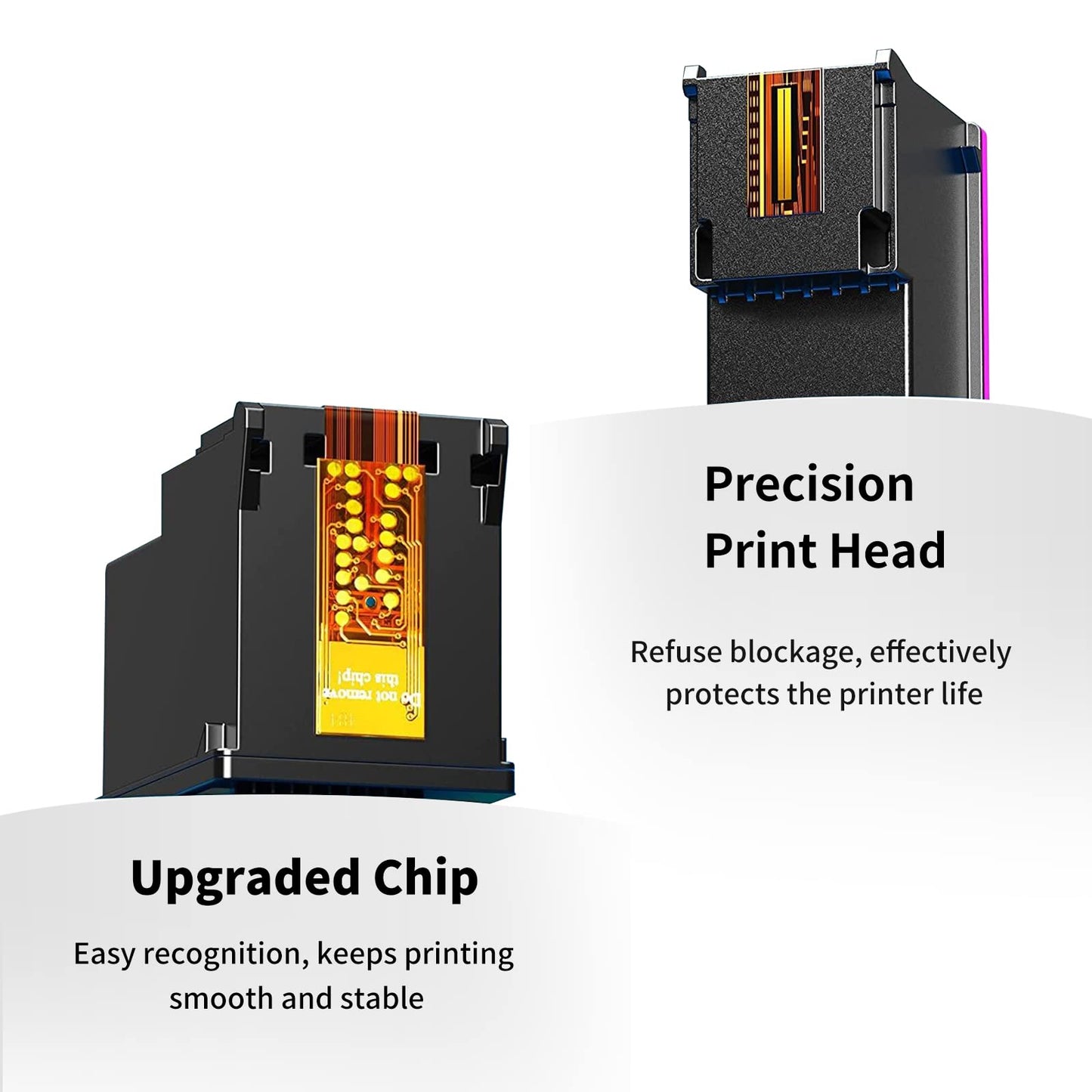 67XL Ink Cartridges Black Color Combo Pack High Yield for HP Ink 67 XL Replacement HP67 for Envy 6055e 6055 6000 6052 6458 DeskJet 2700 2755e 2752 4155e 4100 4155 Printer (1 Black 1 Tri-Color)