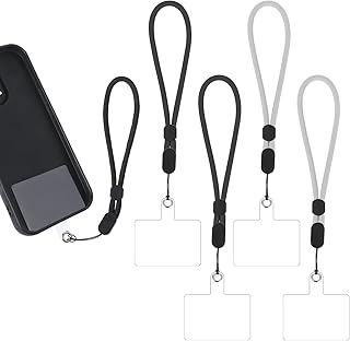 Set of four adjustable black phone wrist straps