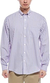 Men's Lightweight Cotton Plaid Button-Down Shirt