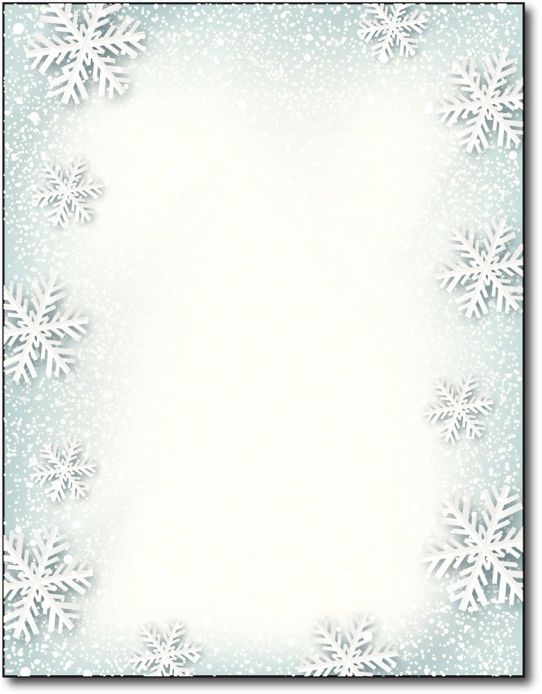 Snowflake Holiday Stationery, 80 Sheets, Blue and White