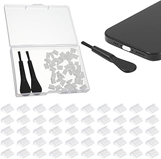 50 Pack Silicone USB C Dust Plugs with Cleaning Brushes