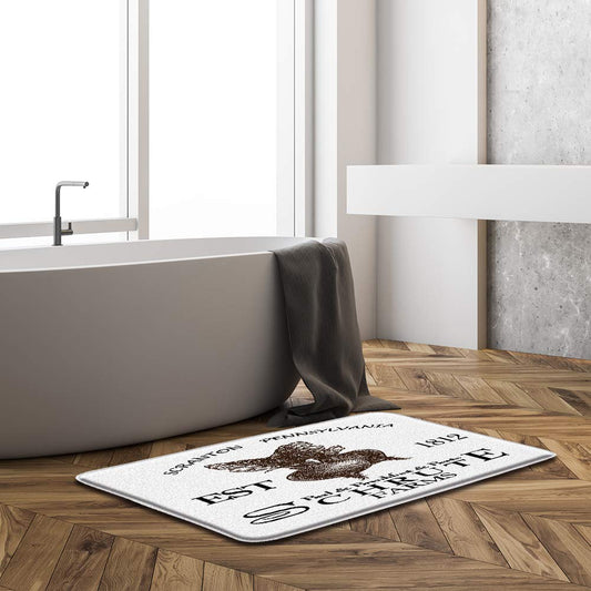 Retro Farms Bath Mat Bed Breakfast Beets Scranton Pennsylvania Est 1812 Schrute Simple Unique Office,Bathroom Decor Microfiber Memory Foam Backing Bath Rugs,16x24 Inch