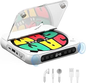 Portable Bluetooth CD Player with Rechargeable Battery