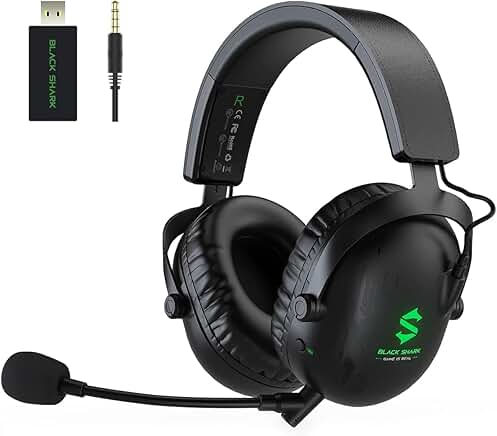 Wireless Gaming Headset with Microphone and 2.4GHz USB