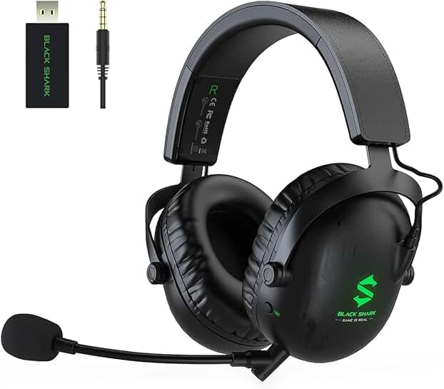Wireless Gaming Headset with Microphone and 2.4GHz USB