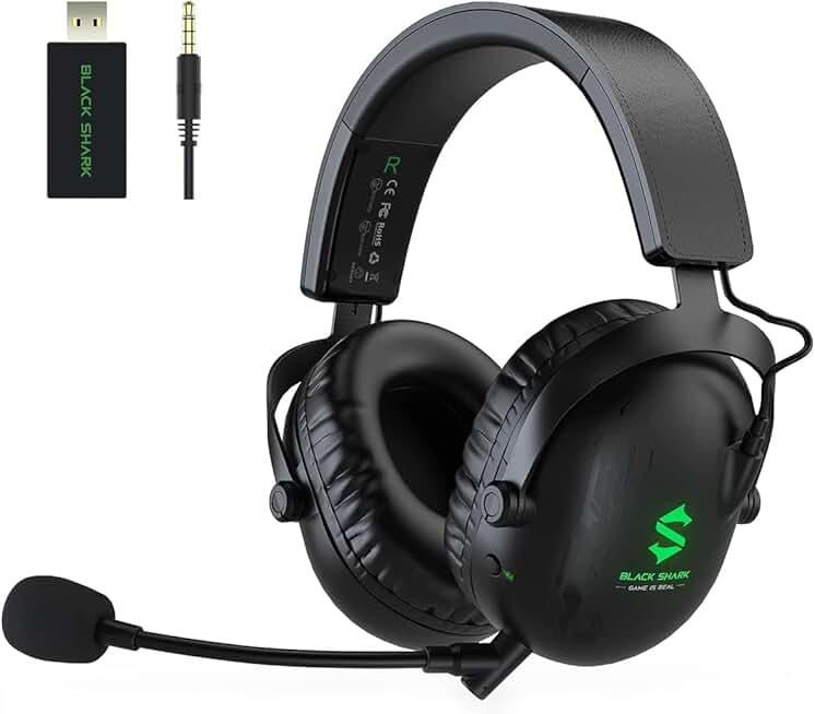 Wireless Gaming Headset with Microphone and 2.4GHz USB