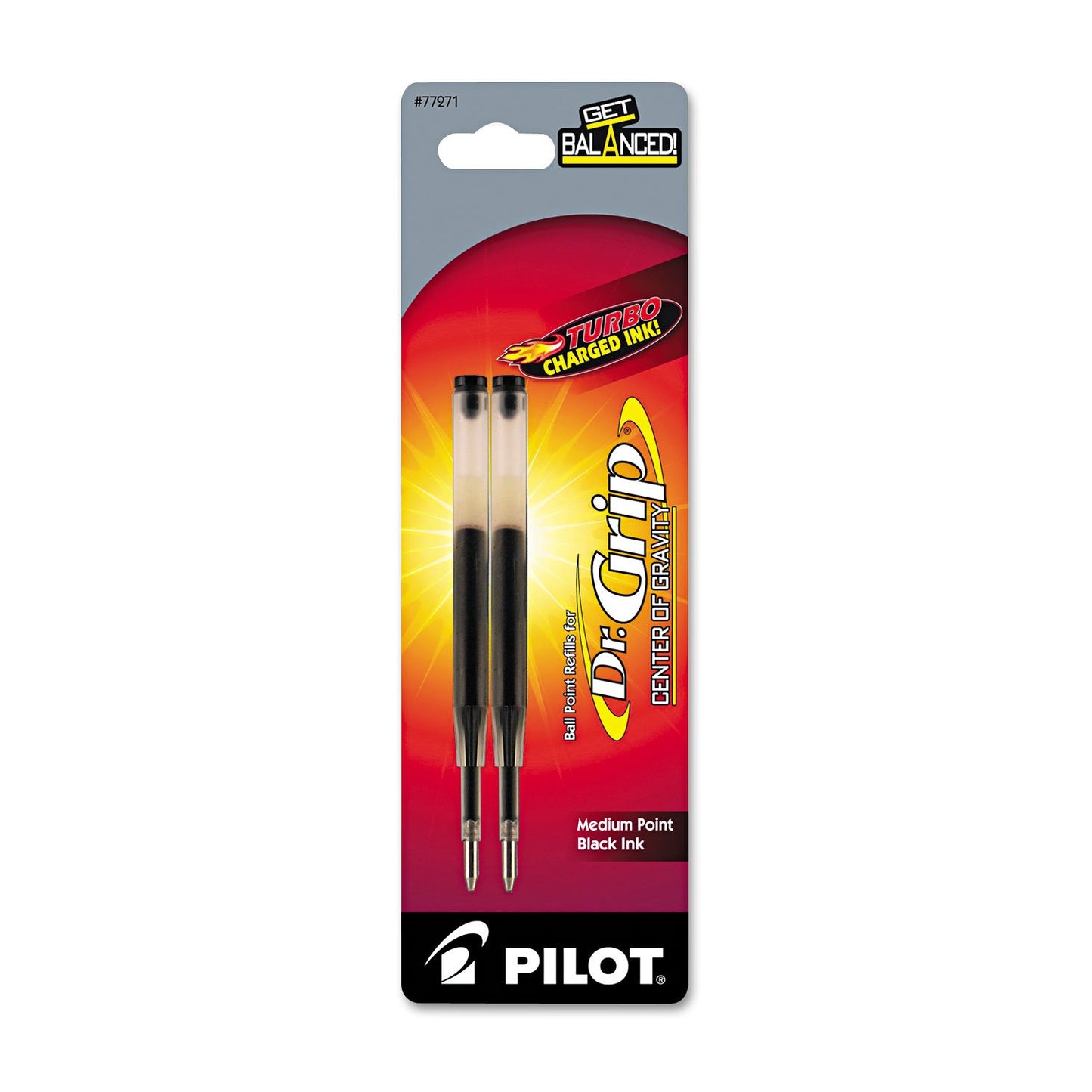 Black Ink Ballpoint Refill, Medium Point, 2-Pack