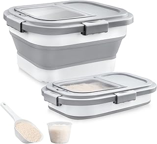 Collapsible Airtight Food Storage Container for Rice and Pet Food