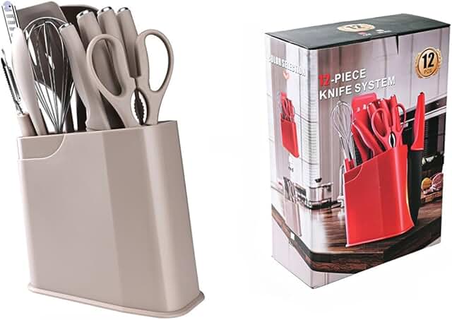 12-Piece Silicone Kitchen Utensil Set with Knives
