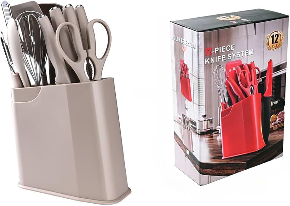 12-Piece Silicone Kitchen Utensil Set with Knives