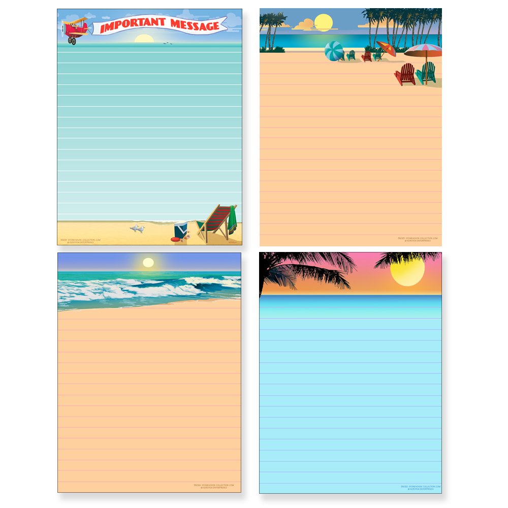 Set of 8 beach-themed note pads