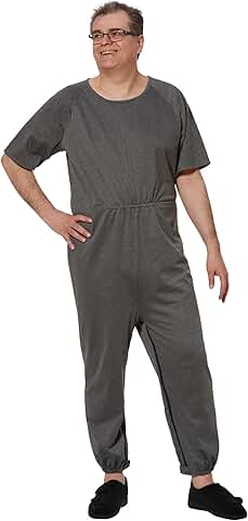 Dementia Care Jumpsuit with Back Zipper for Elderly Men