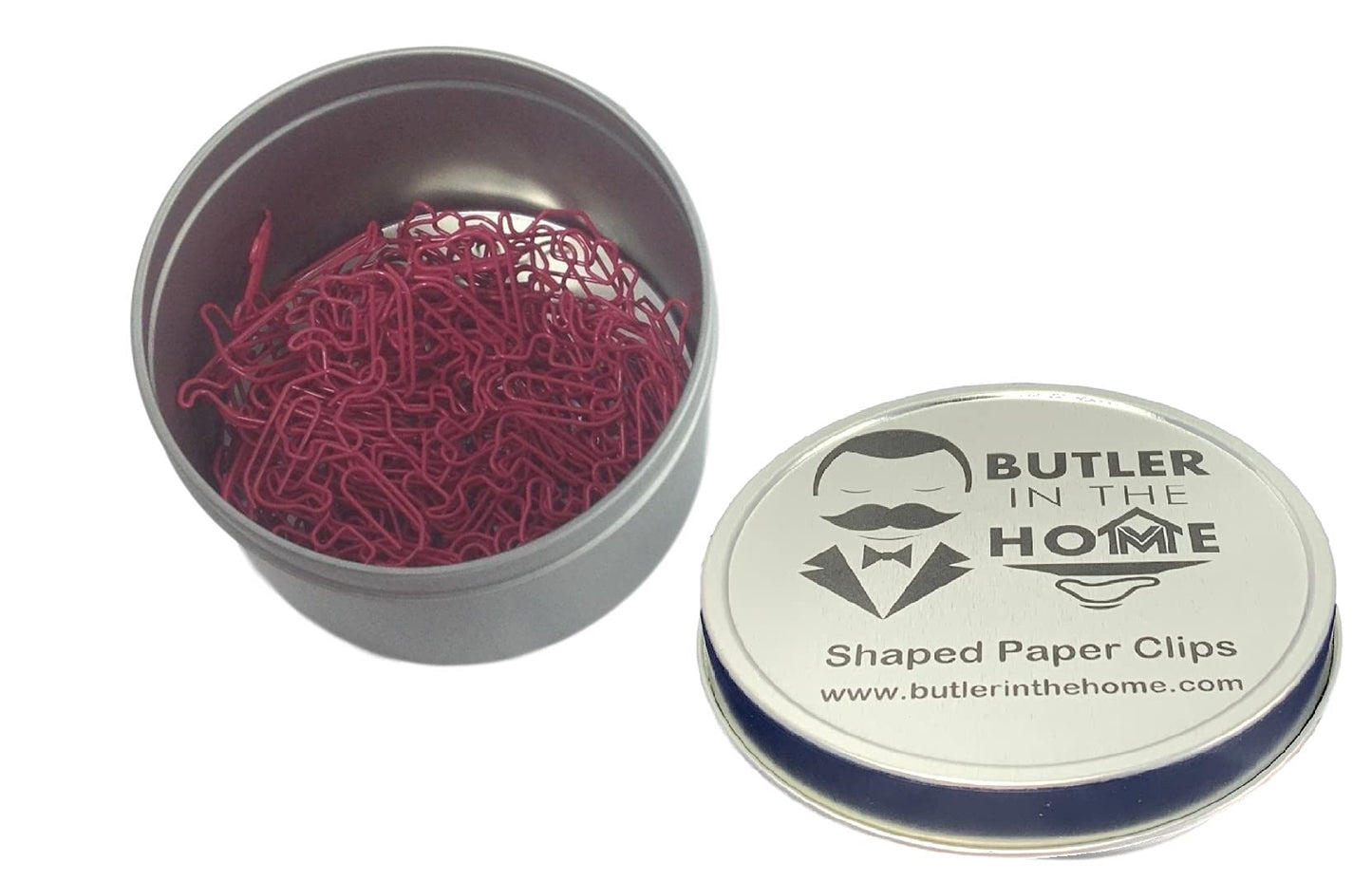 Elephant-Shaped Paper Clips in Silver Tin, 100 Count