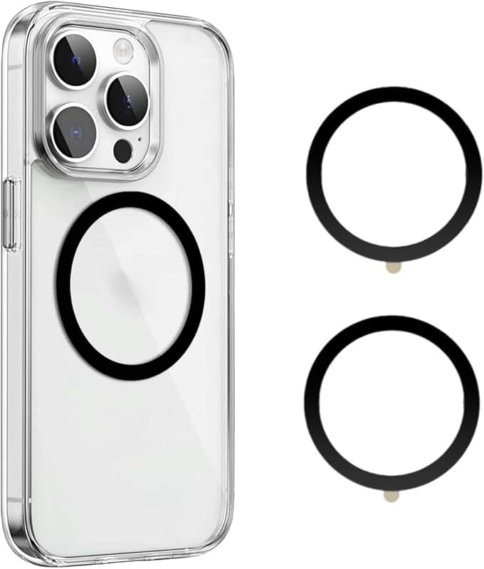 Universal Metal Ring Sticker for Phone Accessories, 2 Black