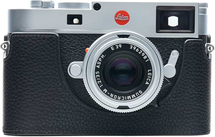 Handmade Leather Half Camera Case with Hand Strap for M11