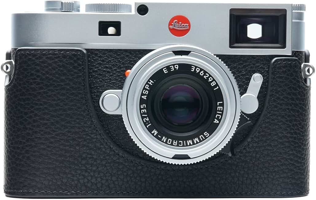 Handmade Leather Half Camera Case with Hand Strap for M11