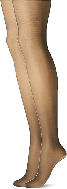 Women's Sheer Control Top Pantyhose, 2 Pairs