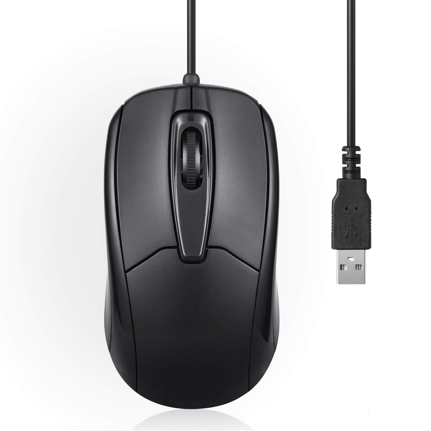 Wired USB Optical Mouse with 3 Buttons and 1000 DPI