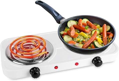 2000W Electric Double Burner Hot Plate with Adjustable Temperature