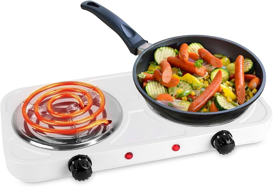 2000W Electric Double Burner Hot Plate with Adjustable Temperature
