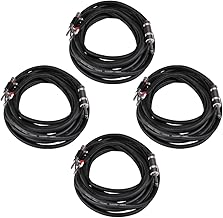 4 Pack 20-Foot 12-Gauge Banana to 1/4" Speaker Cables