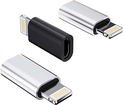 Micro USB Female to Lightning Male Adapter 3 Pack