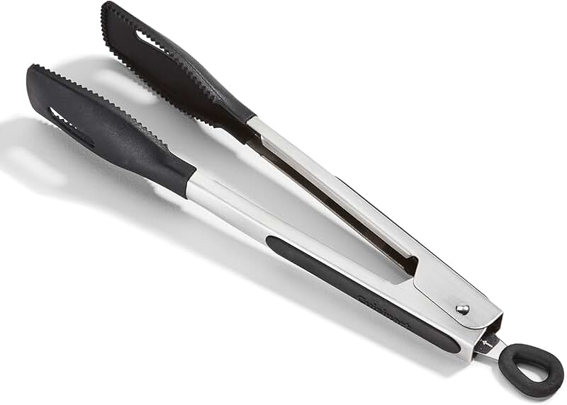 9-inch Square Head Silicone Tongs